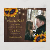 Budget rustieke bloemen foto trouwkaart uitnodigin (Voorkant)