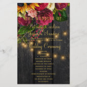 Budget rustieke bloemenhouten lampen bruiloft prog flyer (Voorkant)