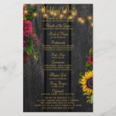 Budget rustieke bloemenhouten lampen bruiloft prog flyer (Achterkant)