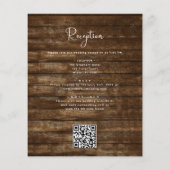 Budget Rustieke Boerderij QR Code Huwelijksuitnodi (Achterkant)
