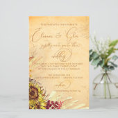 Budget Rustieke Boheemse Zonnebloem Huwelijk (Staand voorkant)