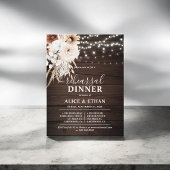 Budget rustieke Boho Bloem Script repetitie diner Uitnodiging Briefkaart