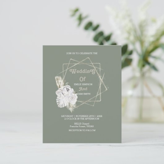 Budget rustieke boho elegante wieden (Staand voorkant)