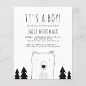 Budget Rustieke Bos Beer Jongens Baby Shower (Voorkant)
