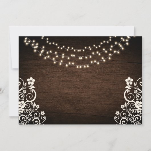 Budget Rustieke Bosrijke Lichtslinger Kant Houten  Bedankkaart (Achterkant)