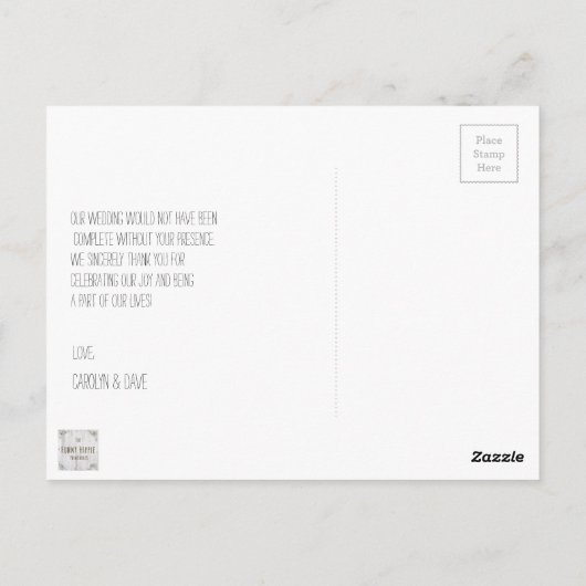 Budget rustieke bruiloft dank u kaarten (Achterkant)