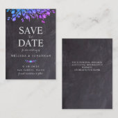 Budget Rustieke Chalkboard Floral Save The Date Notitiekaartje (Voorkant / Achterkant)