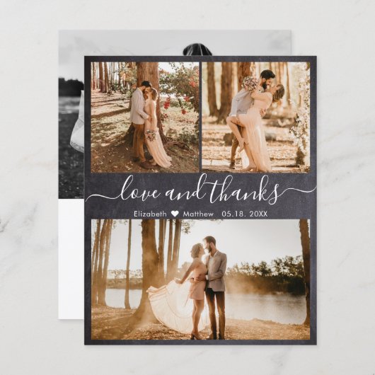 Budget rustieke collage bruiloft dank u papier (Voorkant / Achterkant)