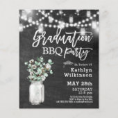 BUDGET Rustieke Eucalyptus Afstuderen BBQ Uitnodig (Voorkant)