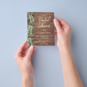 Budget rustieke eucalyptus bruidsdouche uitnodigin flyer (Hand)