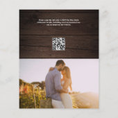 Budget rustieke foto bruiloft flyer (Achterkant)