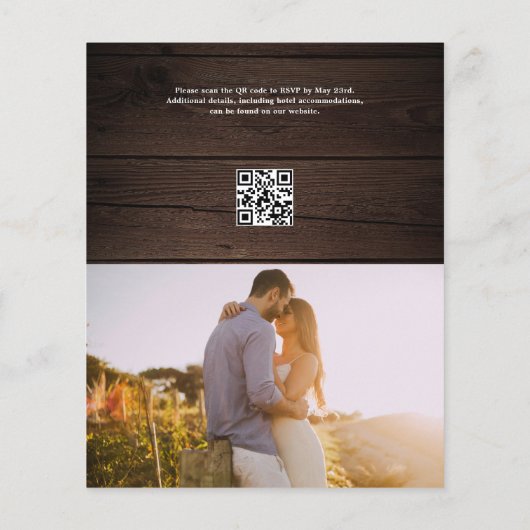 Budget rustieke foto bruiloft flyer (Achterkant)