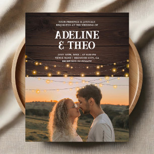 Budget rustieke foto bruiloft flyer