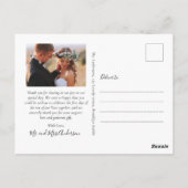 Budget rustieke foto collage bruiloft dank u briefkaart (Achterkant)