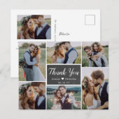 Budget rustieke foto collage bruiloft dank u briefkaart (Voorkant / Achterkant)