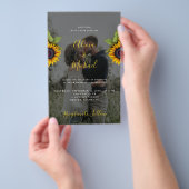 Budget rustieke foto QR RSVP bruiloft uitnodiging Flyer (Hand)