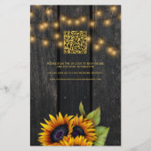 Budget rustieke foto QR rsvp bruiloft uitnodiging Flyer (Achterkant)