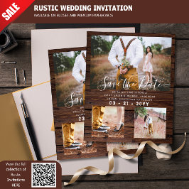 Budget Rustieke Fotocollage Save the Date Hout