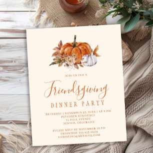 Budget rustieke Friendsgiving diner uitnodiging