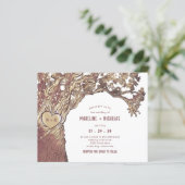 BUDGET rustieke gesneden eiken boom bruiloft uitno (Staand voorkant)