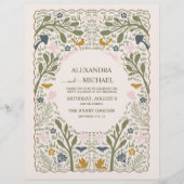 Budget Rustieke Green Woodland Varen Bruiloft Flyer (Voorkant)