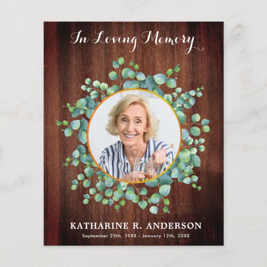 Budget Rustieke groen Begrafenis Dank u Kaarten (Voorkant)