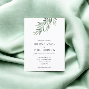 Budget Rustieke Groen Olijf Huwelijk Uitnodiging Briefkaart