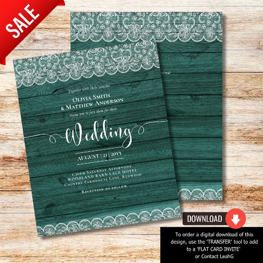 BUDGET rustieke groene witte kant bruiloft