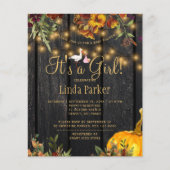 Budget rustieke herfst babyshower uitnodiging voor (Voorkant)