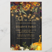 Budget rustieke herfst bloemenbruidsdouche uitnodi flyer (Voorkant)