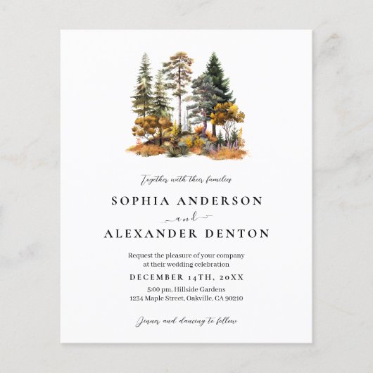 Budget rustieke herfst foto QR Code bruiloft uitno (Voorkant)