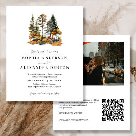 Budget rustieke herfst foto QR Code bruiloft uitno