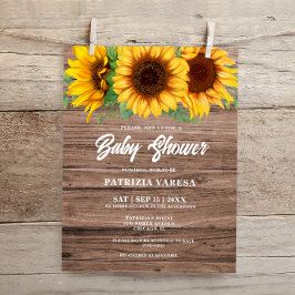 Budget rustieke Herfst houten zonnebloem Baby show