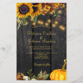 Budget rustieke herfst QR code RSVP trouwuitnodigi Flyer (Voorkant)