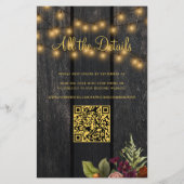 Budget rustieke herfst QR code RSVP trouwuitnodigi Flyer (Achterkant)