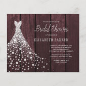 Budget rustieke houten bruidsdouche uitnodiging fl flyer (Voorkant)