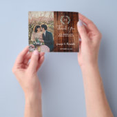 Budget rustieke houten foto Bedankt bruiloft Flyer (Hand)