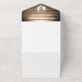 Budget rustieke kant Alles in een bruiloft uitnodi All In One Uitnodiging (Buitenkant)