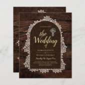 Budget Rustieke Kant MasonJar Gypsophila Trouw Uit (Voorkant / Achterkant)