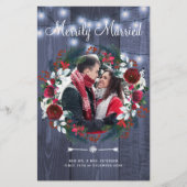 Budget rustieke Kerstmis pasgetrouwden foto vakant Flyer (Voorkant)