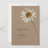 Budget rustieke kraft gedroogde zonnebloem bruilof kaart (Voorkant)
