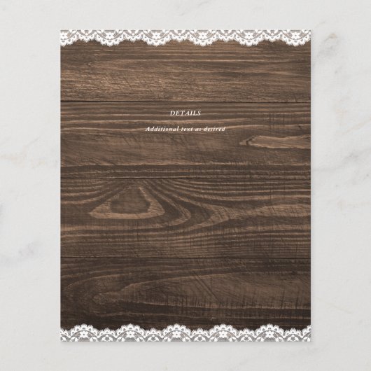 BUDGET Rustieke Lace Barn Boerderij Land Bruiloft (Achterkant)