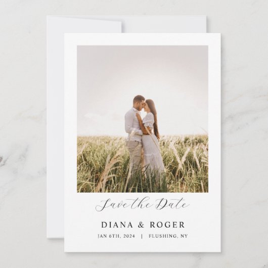 Budget Rustieke Lavendel Save The Date (Voorkant)