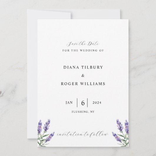 Budget Rustieke Lavendel Save The Date (Achterkant)