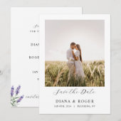 Budget Rustieke Lavendel Save The Date (Voorkant / Achterkant)