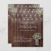 Budget Rustieke Lichten Mason Potten Gypsophila Tr (Voorkant / Achterkant)