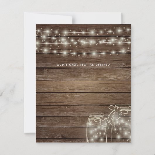 Budget Rustieke Lichten Mason Potten Trouw Uitnodi (Achterkant)