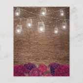 Budget Rustieke Mason Jar Bloemige Trouw Uitnodigi (Achterkant)