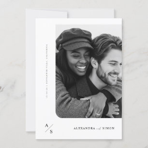 Budget Rustieke Minimalistische Fotobruiloft Kaart