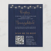 Budget Rustieke Navy String Lights RSVP Bruiloft (Achterkant)